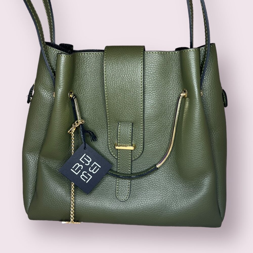 NWT Lucca Baldi Green Handbag with gold detail